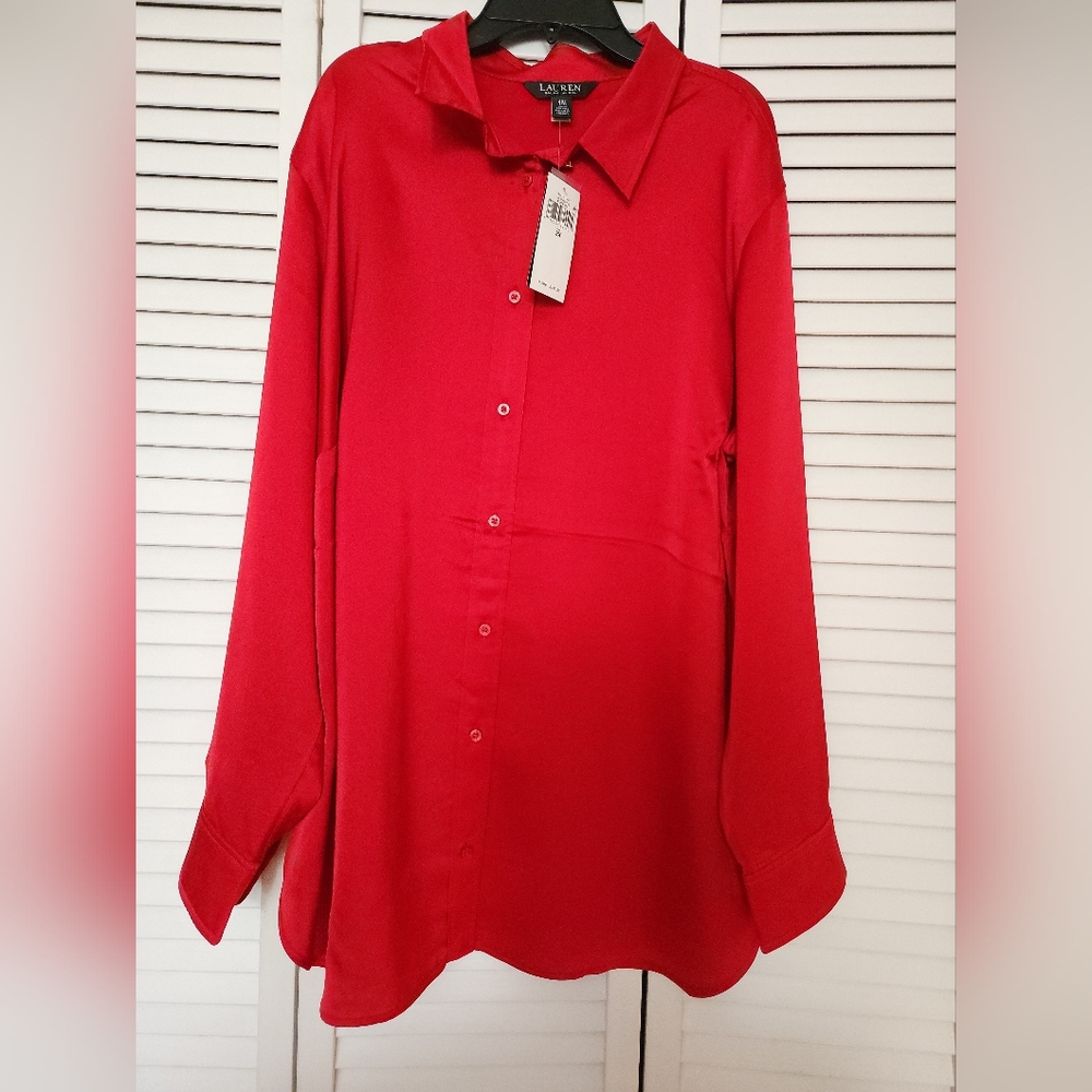 Ralph Lauren Classic Satin Womens Shirt